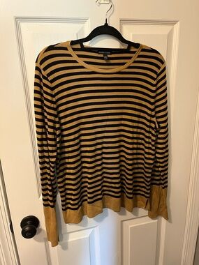 Eileen Fisher striped round-neck pullover sweater
